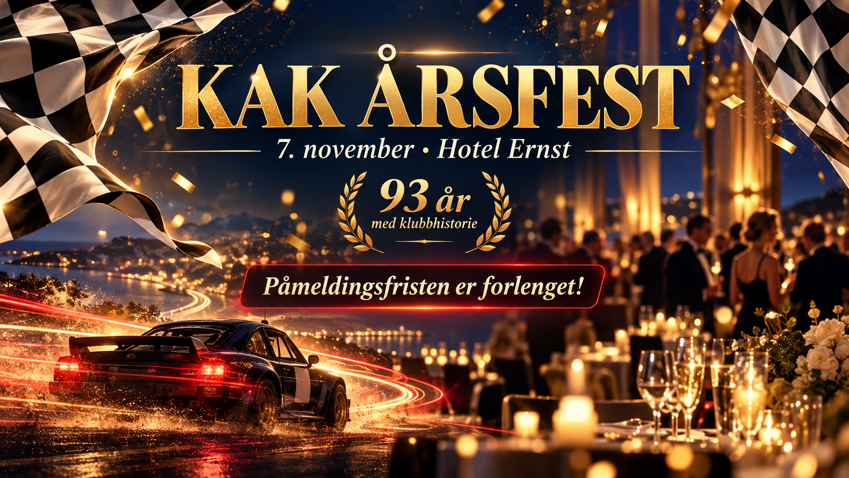 Påmeldingsfristen til KAKs årsfest forlenges